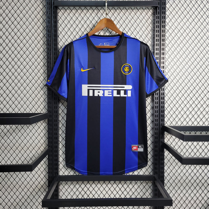 CAMISOLA RETRÔ DO INTER DE MILAN 99/00 AZUL E PRETO