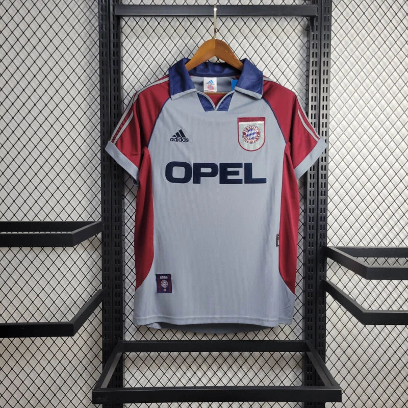 CAMISOLA RETRÔ  BAYERN MUNICH 98/99 CINZA E VERMELHO