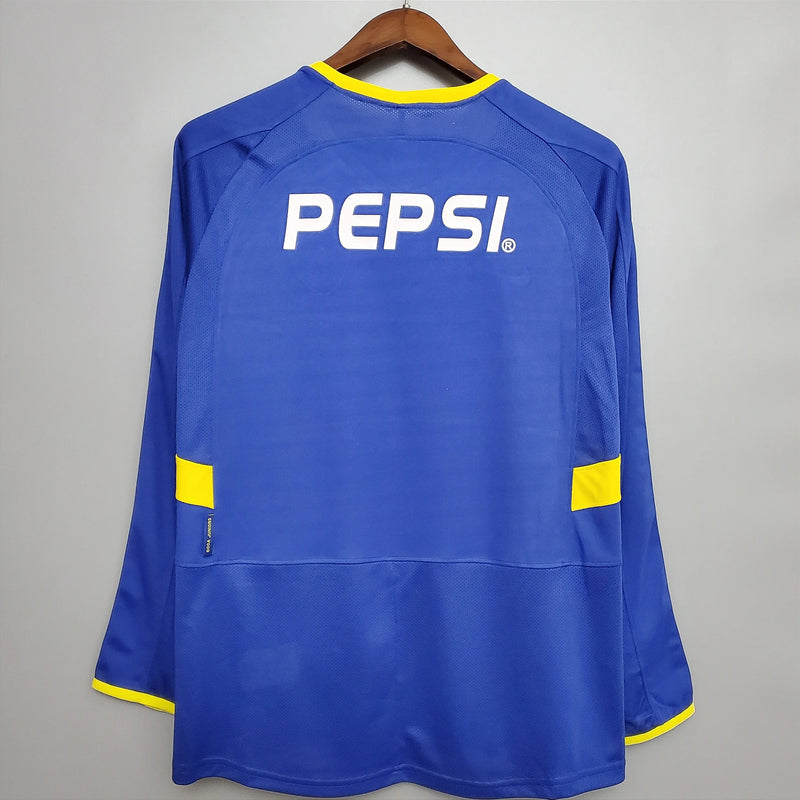 CAMISOLA RETRÔ BOCA JUNIORS 03/04 MANGA COMPRIDA